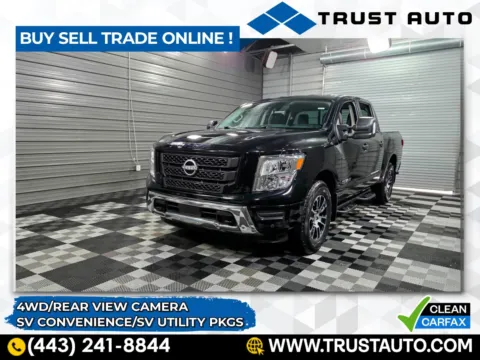 Black 2023 Nissan Titan SV 4WD Crew Cab Pickup Truck w/Utility/Convenience Pkgs for sale in Sykesville, MD
