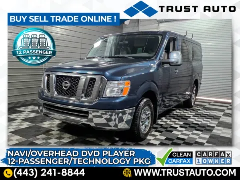 Blue 2015 Nissan NV3500 HD 12-Passenger SV V6 Minivan/Van w/Technology Pkg for sale in Sykesville, MD