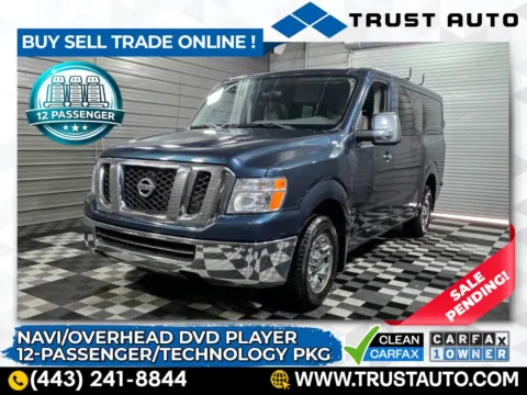 Blue 2015 Nissan NV3500 HD 12-Passenger SV V6 Minivan/Van w/Technology Pkg for sale in Sykesville, MD