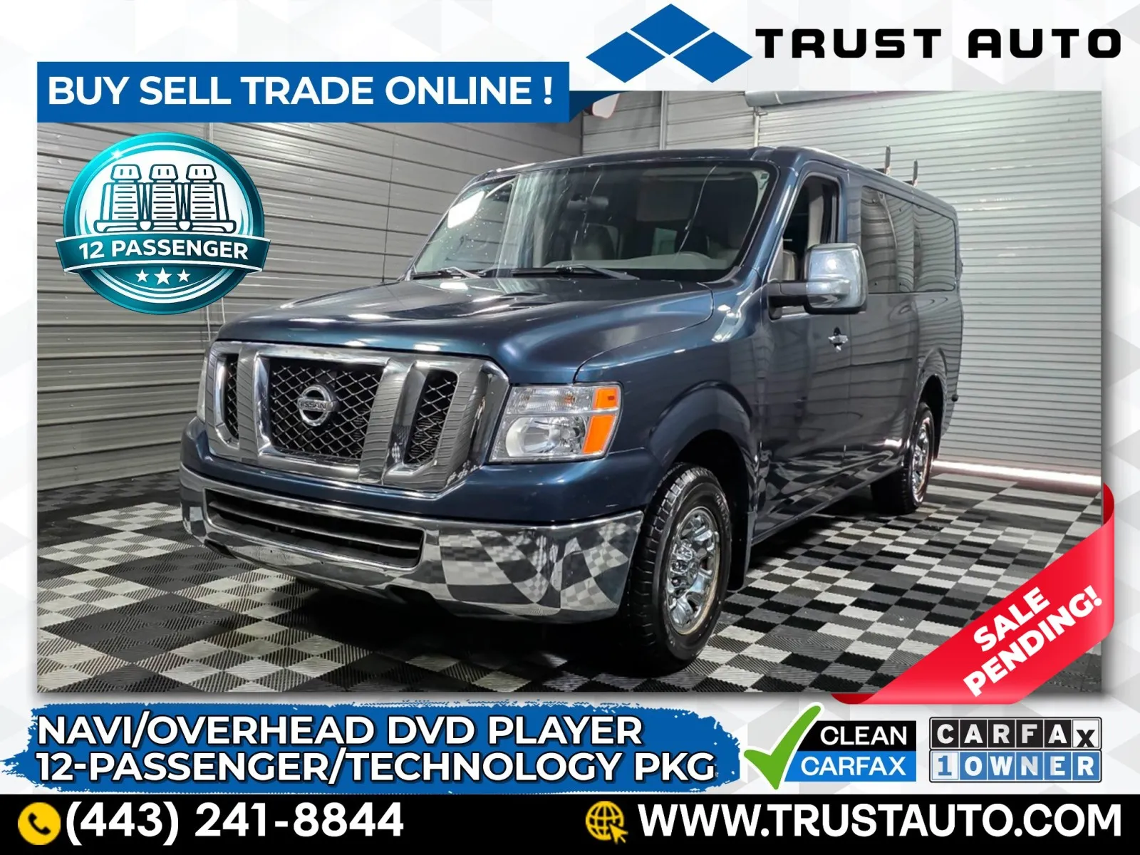 2015 Nissan NV3500 HD 12-Passenger SV V6 Minivan/Van w/Technology Pkg for sale in Sykesville, MD