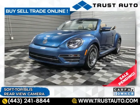 Blue 2018 Volkswagen Beetle 2.0T S Soft-Top Convertible for sale in Sykesville, MD
