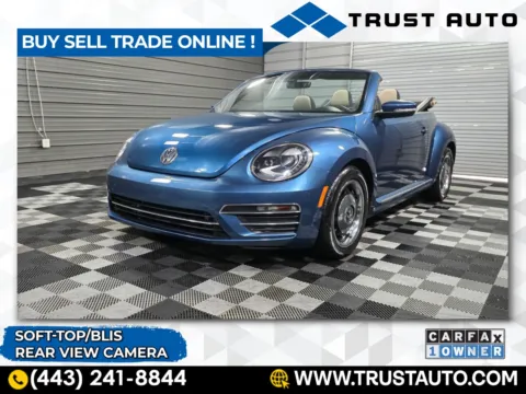 Blue 2018 Volkswagen Beetle 2.0T S Soft-Top Convertible for sale in Sykesville, MD