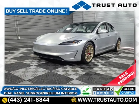 Silver 2024 Tesla Model 3 Performance AWD Electric Luxury Sedan for sale in Sykesville, MD