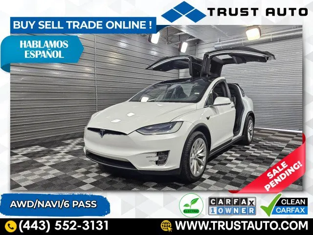 White 2020 Tesla Model X Long Range AWD 3rd Row 6-Pass Electric Luxury SUV for sale in Sykesville, MD