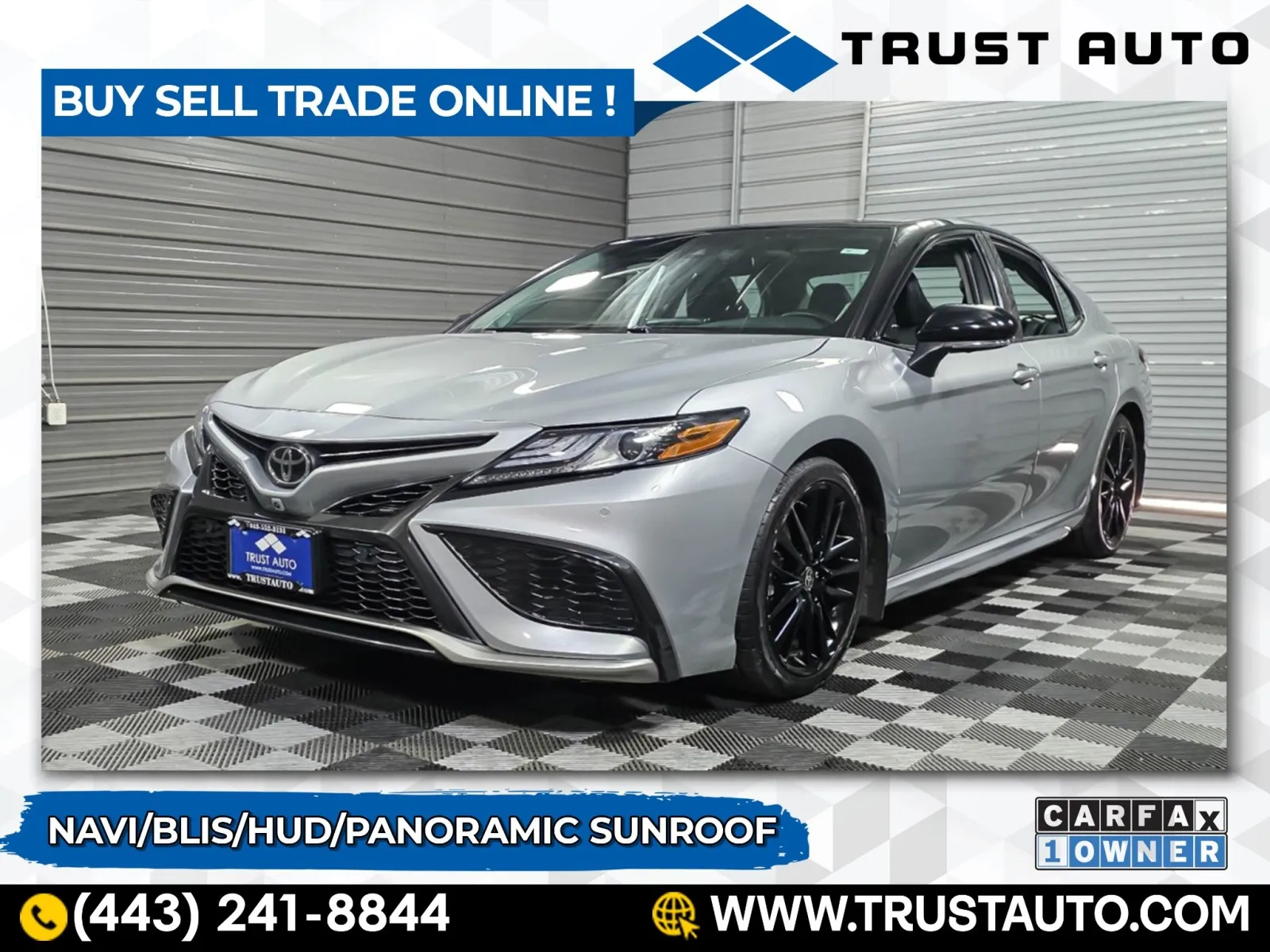 Silver 2023 Toyota Camry XSE V6 Sedan w/Navigation Pkg for sale in Sykesville, MD