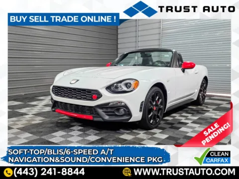 White 2020 Fiat 124 Spider Abarth Soft-Top Convertible 6-Speed A/T w/Convenience Pkg for sale in Sykesville, MD