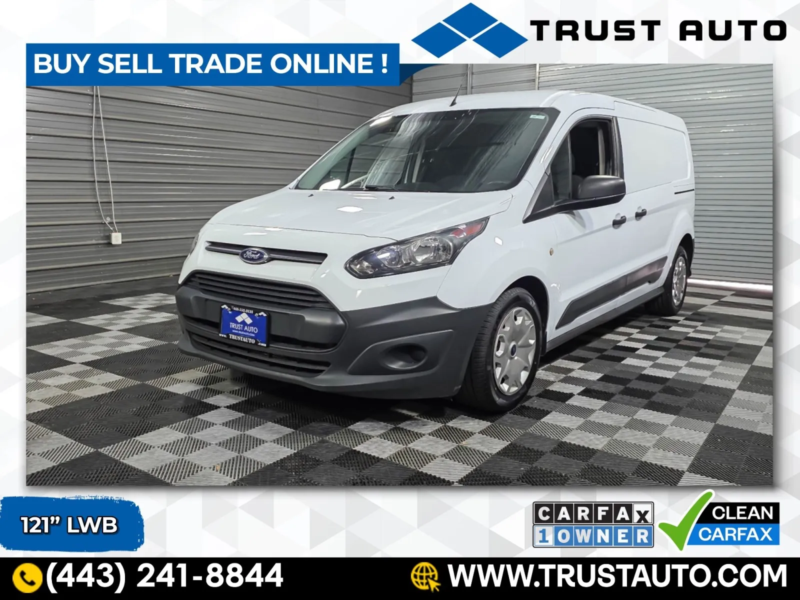 White 2015 Ford Transit Connect XL 121'' LWB Minian/Van for sale in Sykesville, MD