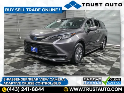 Gray 2023 Toyota Sienna LE 8-Passenger Hybrid Minivan/Van for sale in Sykesville, MD