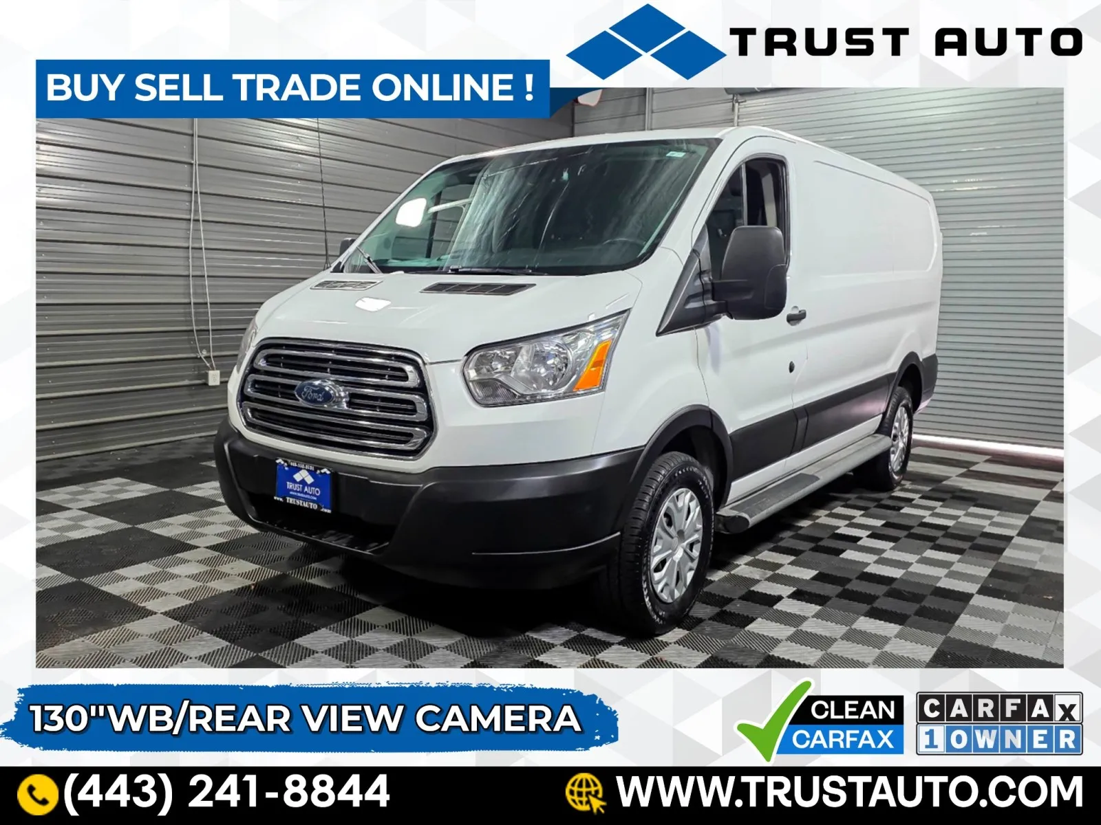 White 2019 Ford Transit T-350 Cargo 130''WB Low Roof Minivan/Van for sale in Sykesville, MD