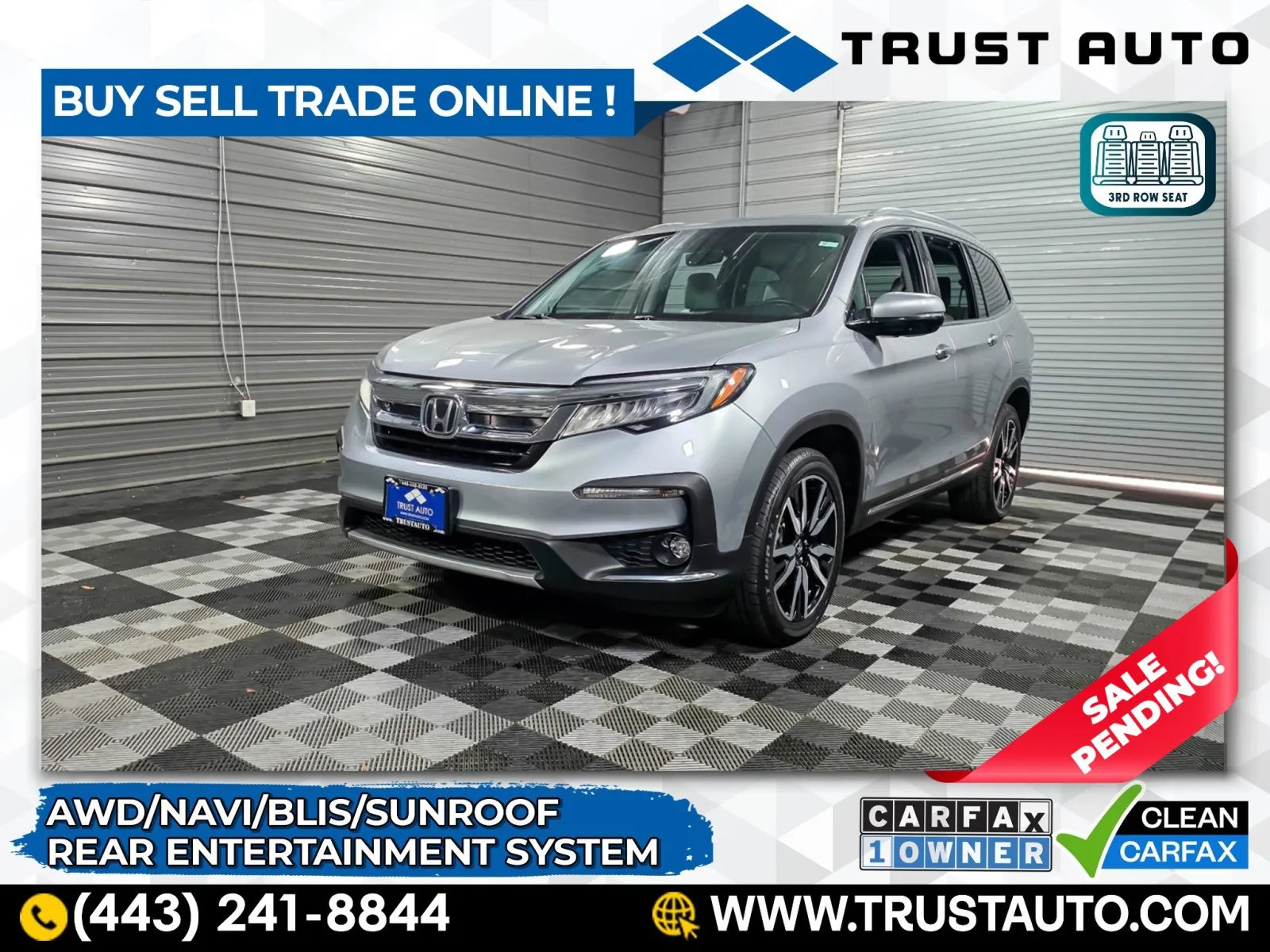 2021 Honda Pilot Touring AWD 7-Passenger SUV for sale in Sykesville, MD