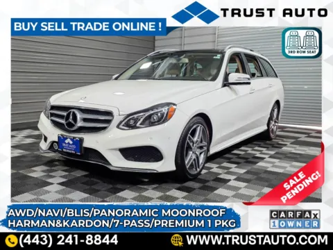 White 2016 Mercedes-Benz E-Class E 350 4MATIC Sport AWD Luxury Wagon w/Premium 1 Pkg for sale in Sykesville, MD