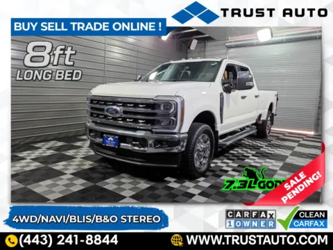 White 2024 Ford Super Duty F-350 SRW LARIAT 4WD Crew Cab 8ft Long Bed Pickup Truck for sale in Sykesville, MD