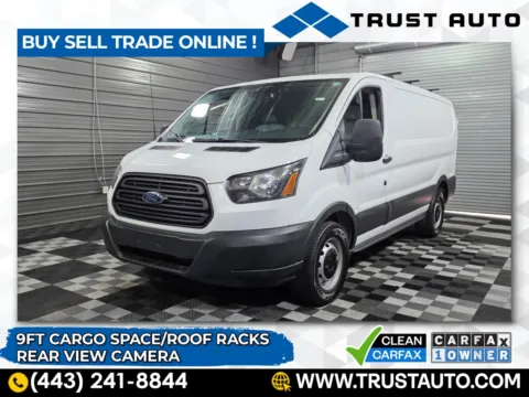 White 2018 Ford Transit T-150 130''WB Low Roof Minivan/Van w/Roof Racks for sale in Sykesville, MD