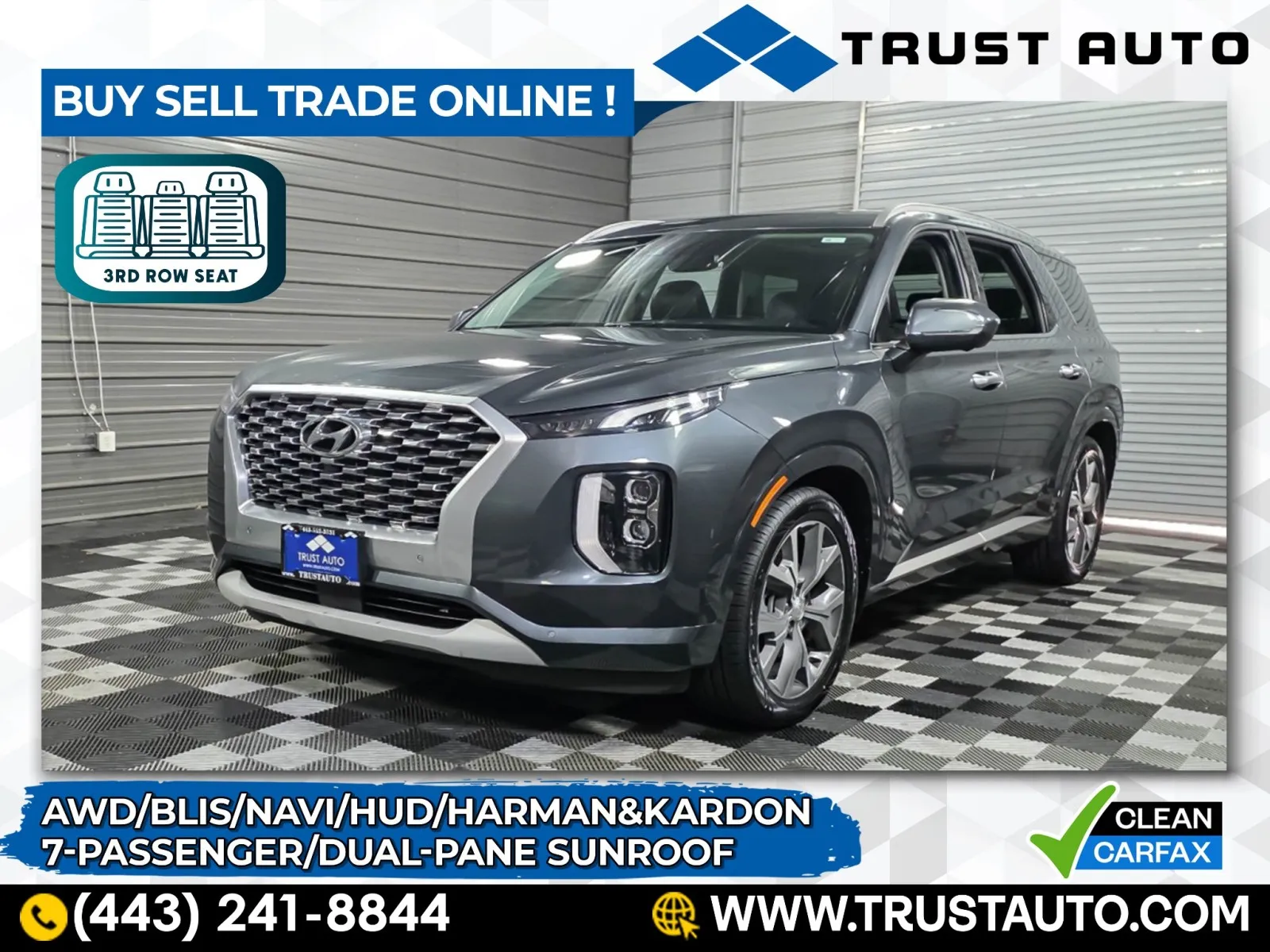 Gray 2022 Hyundai Palisade Limited AWD 7-Passenger SUV for sale in Sykesville, MD