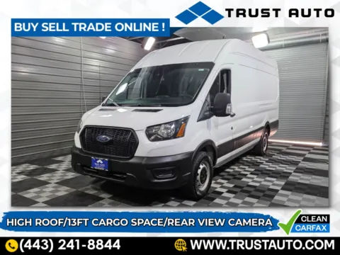 White 2021 Ford Transit T-250 Cargo 148''WB High Roof 13FT Bed Minivan/Van for sale in Sykesville, MD