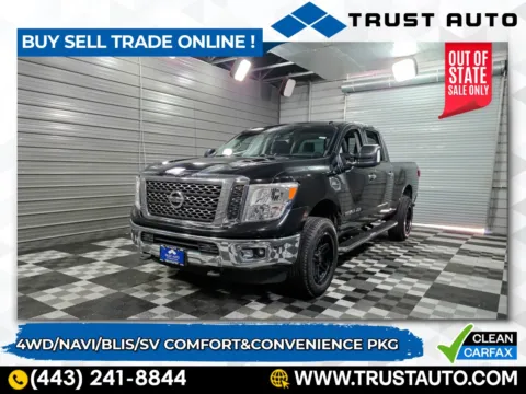 Black 2017 Nissan Titan XD SV 4WD Crew Cab Pickup Truck w/Comfort & Convenience Pkg for sale in Sykesville, MD