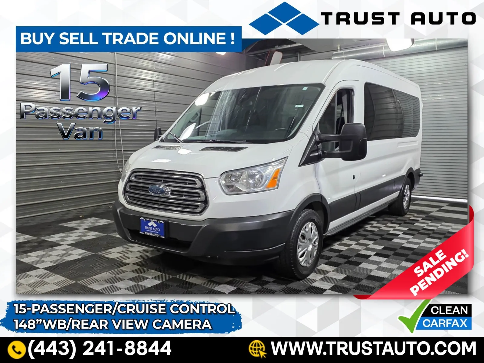2016 Ford Transit T-350 15-Passenger XLT 148'' Medium Roof Minivan/Van for sale in Sykesville, MD