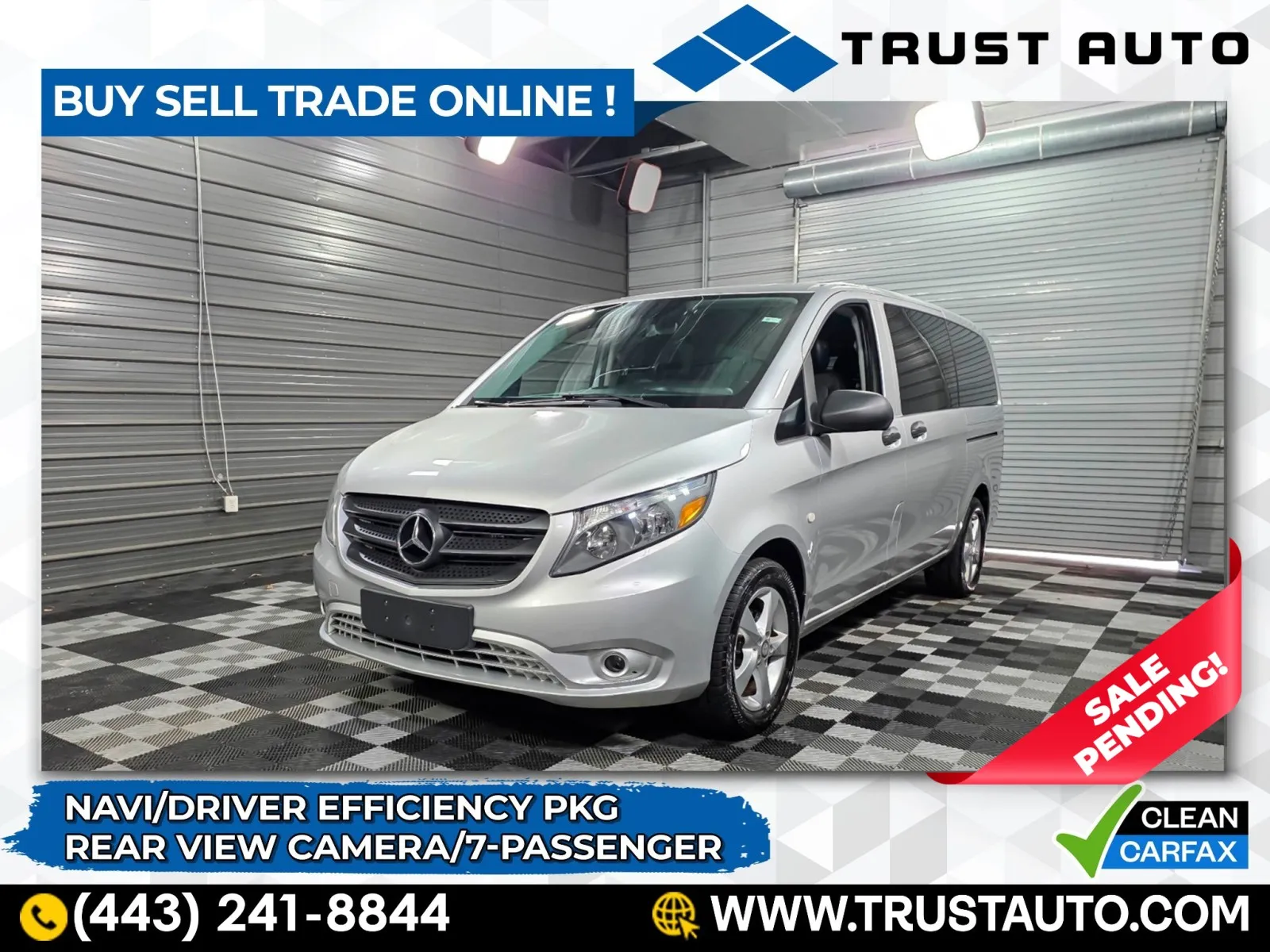2016 Mercedes-Benz Metris 7-Passenger Minivan/Van w/Driver Efficiency Pkg for sale in Sykesville, MD