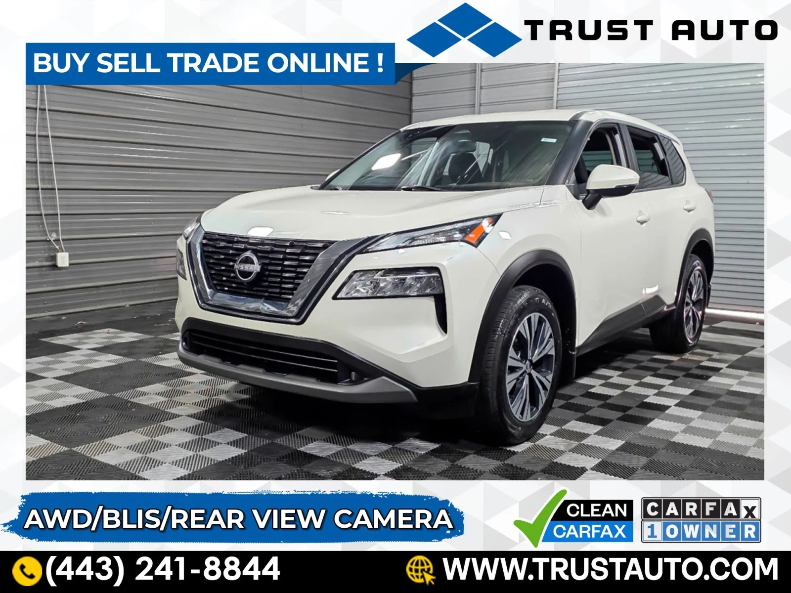 White 2022 Nissan Rogue SV AWD SUV for sale in Sykesville, MD