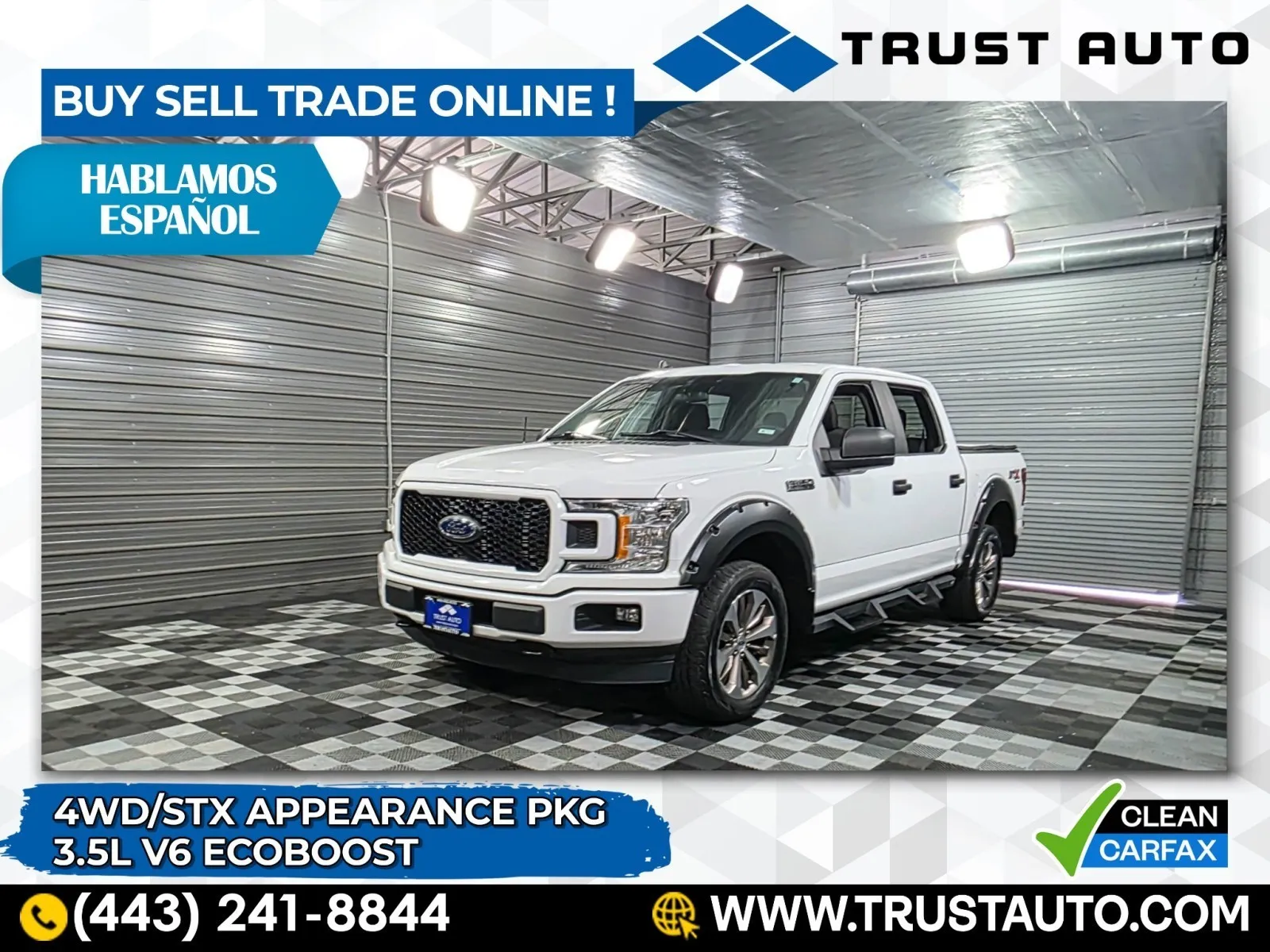 White 2020 Ford F-150 XL 4WD SuperCrew Pickup Truck w/STX Appearance Pkg for sale in Sykesville, MD