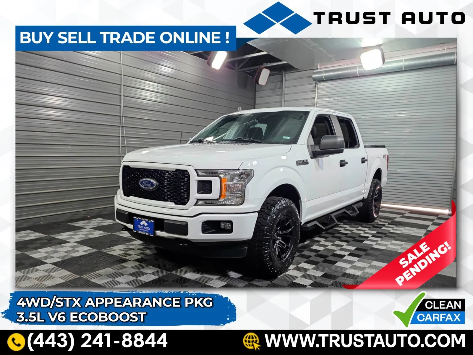 White 2020 Ford F-150 XL 4WD SuperCrew Pickup Truck w/STX Appearance Pkg for sale in Sykesville, MD