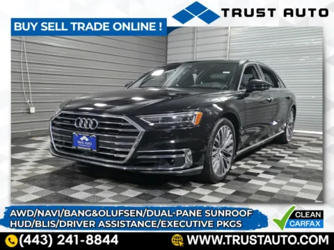 Black 2019 Audi A8 L 55 TFSI quattro AWD Luxury Sedan w/Executive Pkg for sale in Sykesville, MD