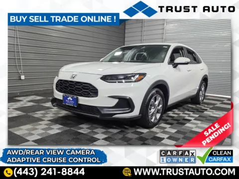 White 2024 Honda HR-V LX AWD SUV for sale in Sykesville, MD