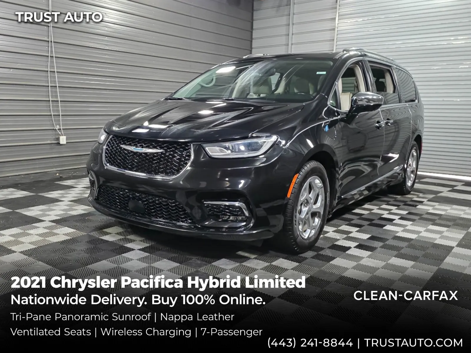Black 2021 Chrysler Pacifica Hybrid Limited 7-Passenger Minivan/Van for sale in Sykesville, MD