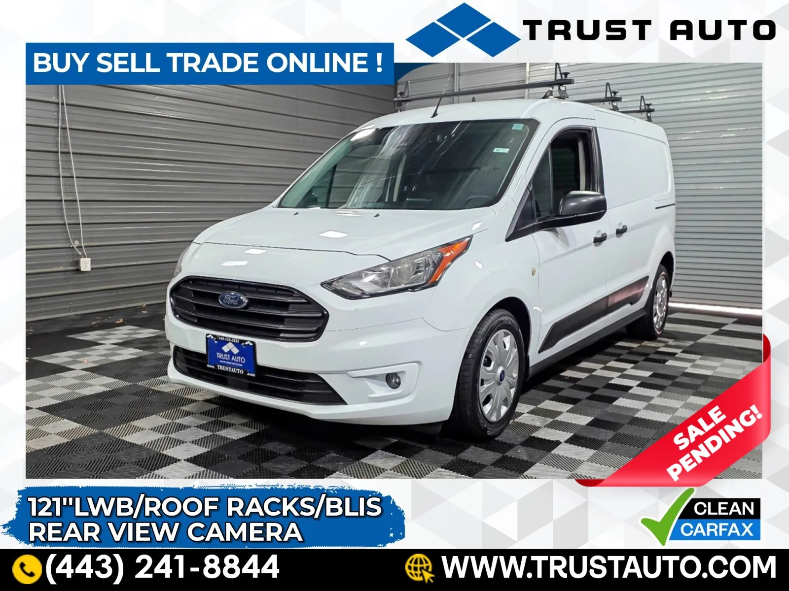 2020 Ford Transit Connect Cargo XLT 121''LWB Minivan/Van w/Roof Racks for sale in Sykesville, MD
