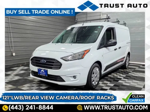 White 2020 Ford Transit Connect Cargo XLT 121''LWB Minian/Van w/Roof Racks for sale in Sykesville, MD