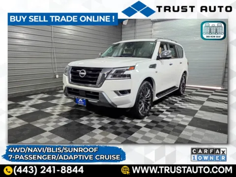 White 2021 Nissan Armada Platinum 4WD 7-Passenger SUV for sale in Sykesville, MD