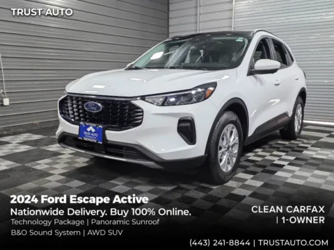 White 2024 Ford Escape Active AWD SUV w/Tech Pack Pkg for sale in Sykesville, MD
