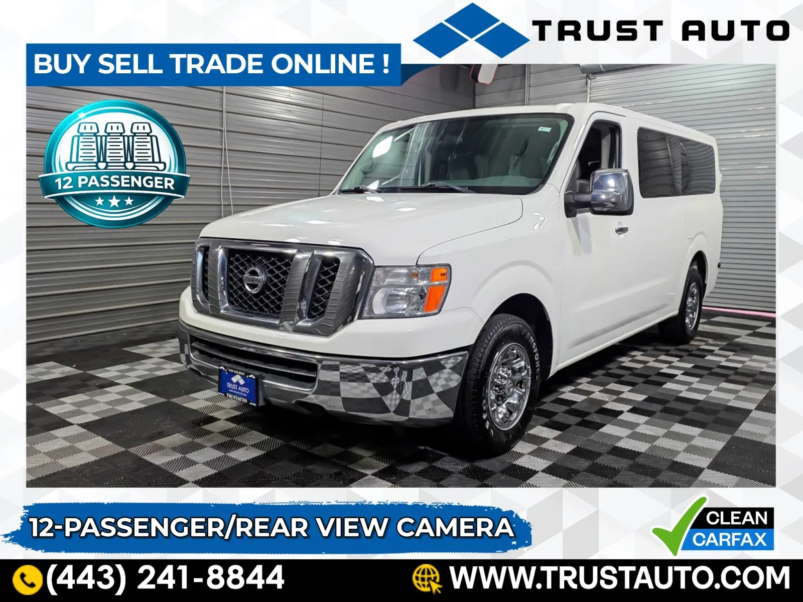 White 2018 Nissan NV3500 HD 12-Passenger SV V6 Minivan/Van for sale in Sykesville, MD