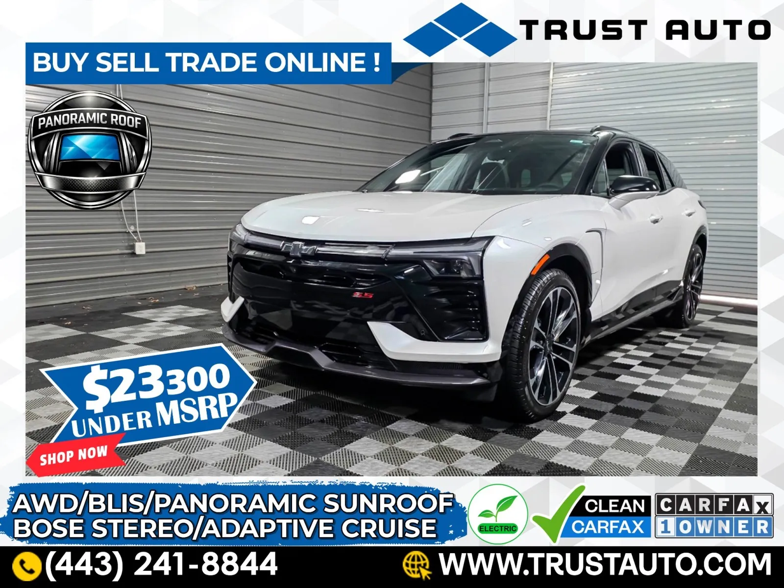 White 2025 Chevrolet Blazer EV SS AWD Electric SUV for sale in Sykesville, MD