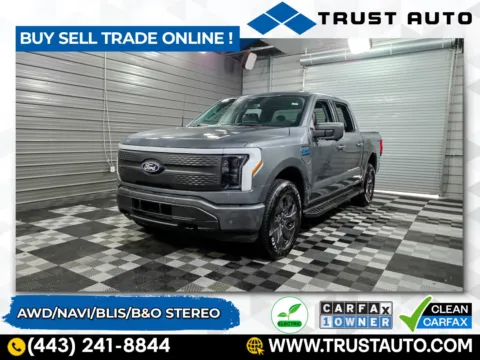 Gray 2024 Ford F-150 Lightning Flash AWD SuperCrew Electric Pickup Truck for sale in Sykesville, MD