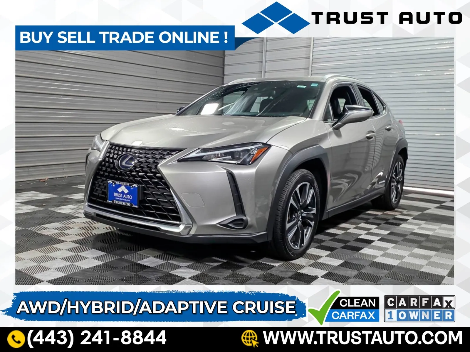 Silver 2019 Lexus UX 250h AWD Hybrid SUV for sale in Sykesville, MD