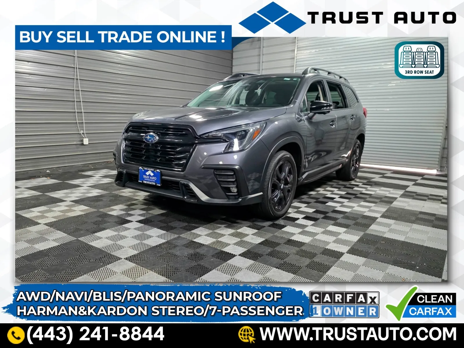 Gray 2023 Subaru Ascent Onyx Edition Limited AWD 7-Passenger SUV for sale in Sykesville, MD