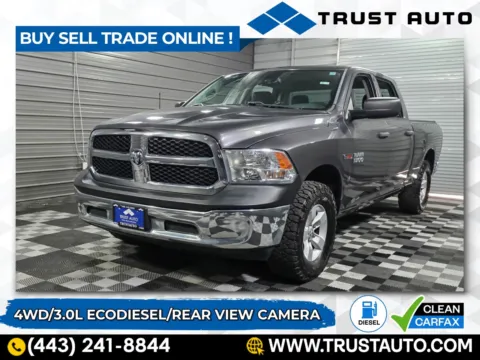 Gray 2017 Ram 1500 Tradesman 4WD Crew Cab 3.0L EcoDiesel Pickup Truck for sale in Sykesville, MD