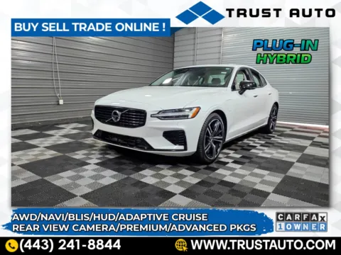 White 2022 Volvo S60 Recharge Plug-In Hybrid R-Design Expression AWD Sedan w/Premium/Advanced Pkgs for sale in Sykesville, MD