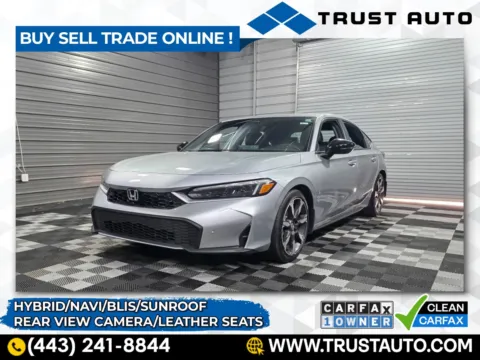 Silver 2025 Honda Civic Sport Touring Hybrid Hatchback for sale in Sykesville, MD