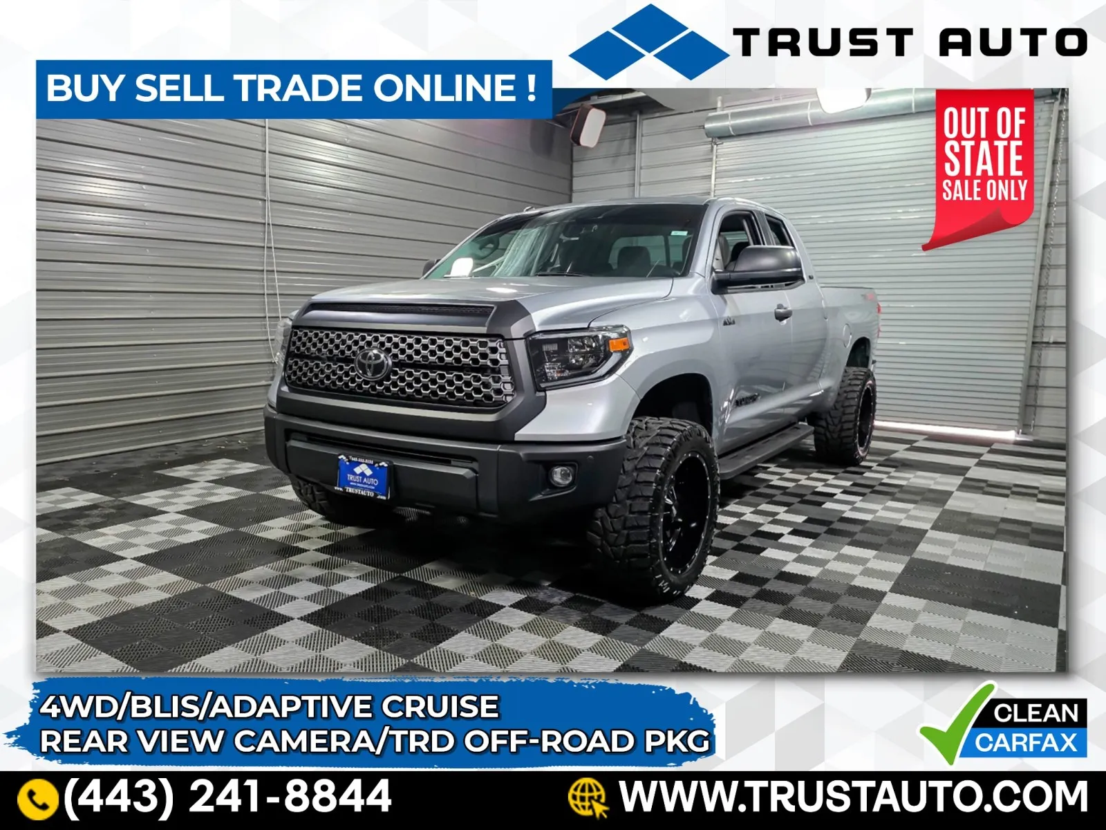 2019 Toyota Tundra SR5 4WD Double Cab 5.7L V8 Pickup Truck w/Off-Road Pkg