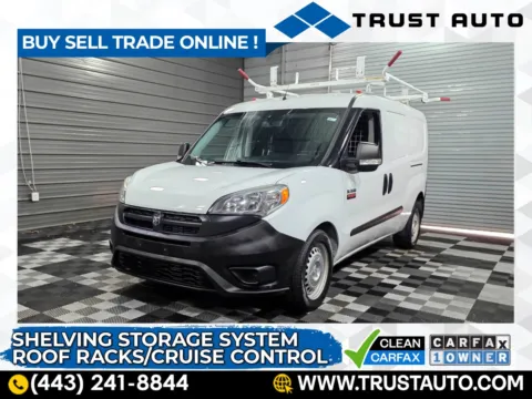 White 2018 Ram ProMaster City Cargo Tradesman Minivan/Van w/Shelving Storage System/Roof Racks for sale in Sykesville, MD
