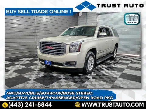 Silver 2017 GMC Yukon XL SLT 4WD 7-Passenger SUV w/Open Road Pkg for sale in Sykesville, MD