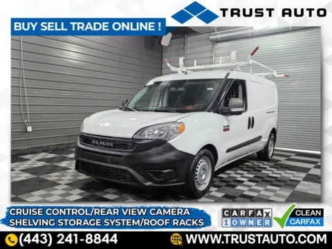 White 2020 Ram ProMaster City Tradesman Cargo Minivan/Van w/Shelving Storage System/Roof Racks for sale in Sykesville, MD