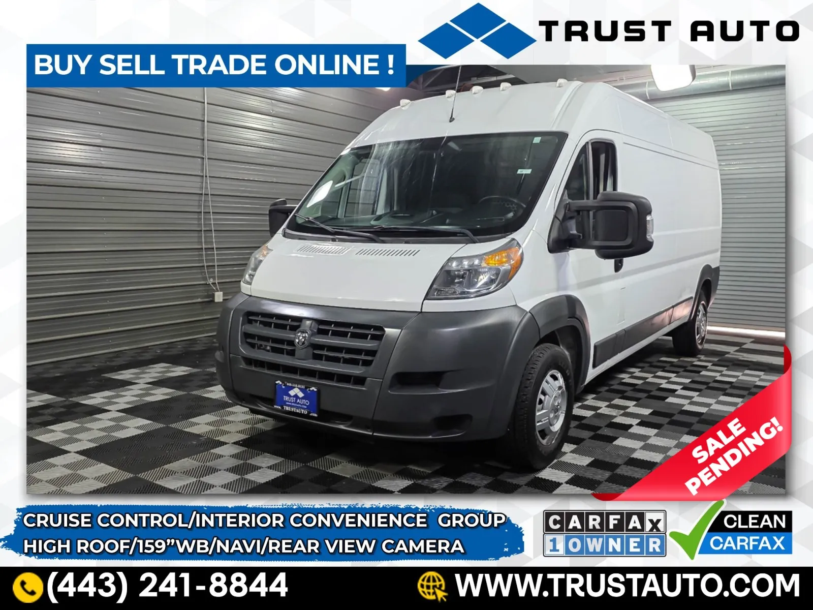 2018 Ram 2500 ProMaster Cargo 159''WB High Roof Minivan/Van for sale in Sykesville, MD