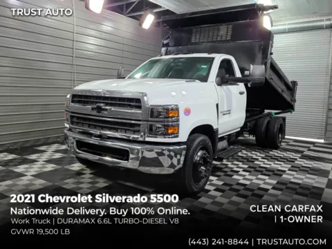 White 2021 Chevrolet Silverado 5500HD Chassis Work Truck Regular Cab DRW RWD for sale in Sykesville, MD