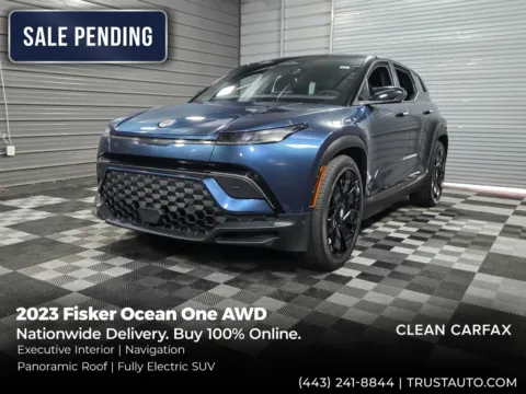 Blue 2023 Fisker Ocean One AWD Electric Luxury SUV for sale in Sykesville, MD