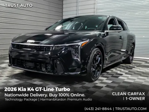 Black 2026 Kia K4 GT-Line Turbo Hatchback w/Technology Pkg for sale in Sykesville, MD