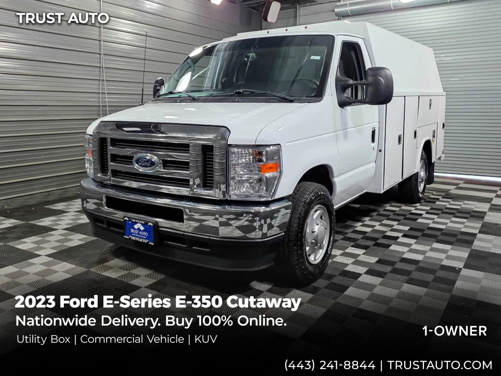 White 2023 Ford E-Series E-350 Cutaway 138'WB Commercial Utility Van & KUV Service Body for sale in Sykesville, MD