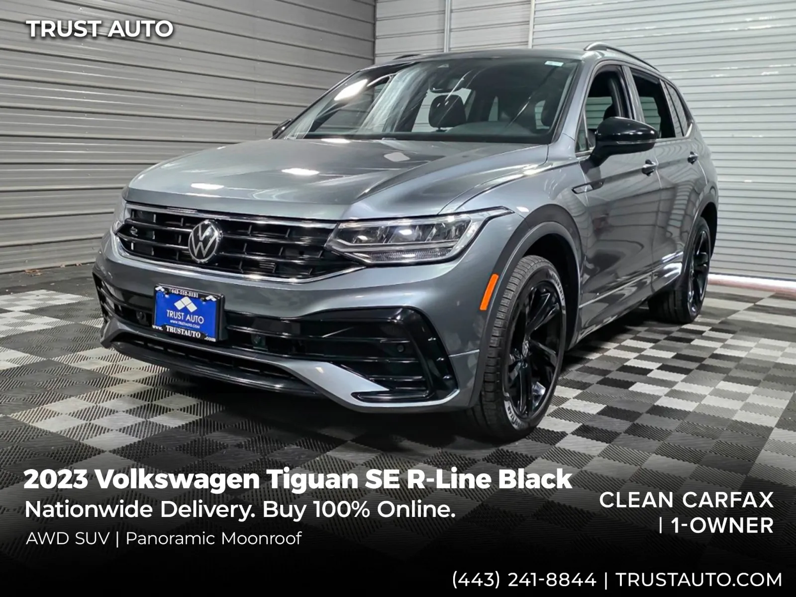 Gray 2023 Volkswagen Tiguan SE R-Line Black AWD SUV for sale in Sykesville, MD